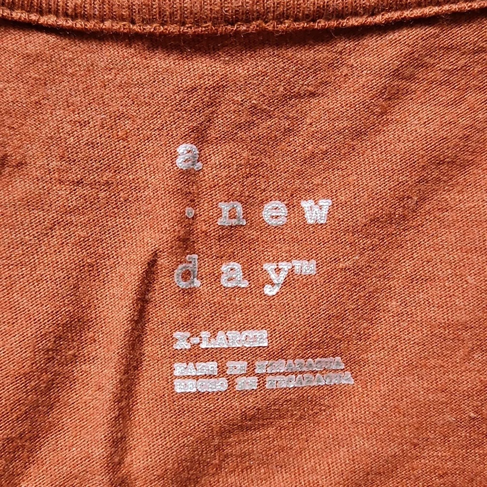 A New Day Orange Relaxed Short Sleeve Tee, Size XL - Picture 2 of 5